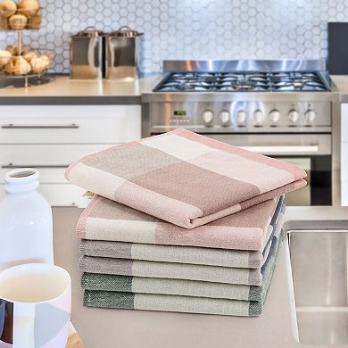 Kitchen Dish Cloths Set Of 6, Drying Cloths For Home Cooking, Big Buffalo Check