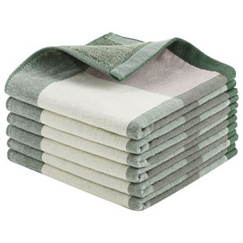 Kitchen Dish Cloths Set Of 6, Drying Cloths For Home Cooking, Big Buffalo Check