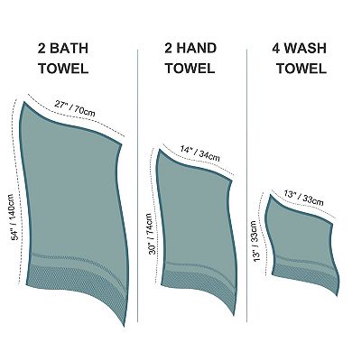 100% Combed Cotton 8 Piece Towel Set Soft 600 Gsm Luxury Absorbent For Bathroom Shower Towel