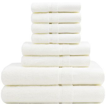 100% Combed Cotton 8 pc Towel Set Soft 600 Gsm Luxury Absorbent For Bathroom Shower Towel