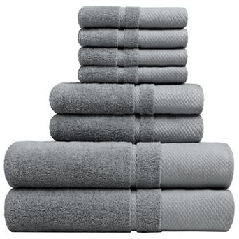 100% Combed Cotton 8 pc Towel Set Soft 600 Gsm Luxury Absorbent For Bathroom Shower Towel