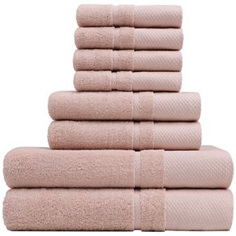 100% Combed Cotton 8 pc Towel Set Soft 600 Gsm Luxury Absorbent For Bathroom Shower Towel