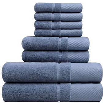 100% Combed Cotton 8 pc Towel Set Soft 600 Gsm Luxury Absorbent For Bathroom Shower Towel