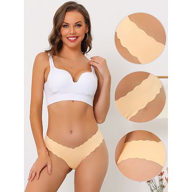 5 Packs Women's Hipster Unlined Cheeky Underwear V-shape Waist Stretch Bikini
