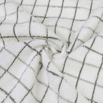 Checkered Bathroom Hand Towels, Soft Absorbent Quick Drying Towel Sets 4 Pack