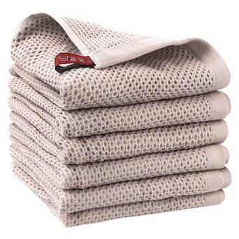 6 pc Cotton Cleaning Cloth Kitchen Towels for Dish Washing Drying Rags 12 x 12 Inch