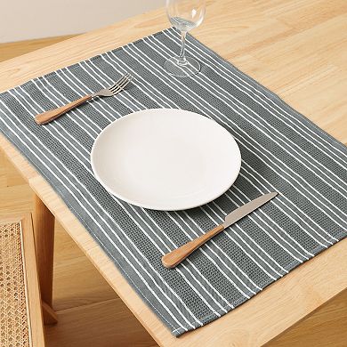 Medium Striped Waffle Weave Kitchen Towels, Ultra Soft Absorbent Dish Towels 2 Pack 18*26in