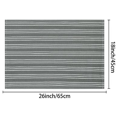 Medium Striped Waffle Weave Kitchen Towels, Ultra Soft Absorbent Dish Towels 2 Pack 18*26in