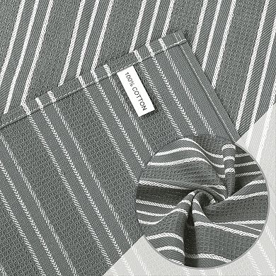 Medium Striped Waffle Weave Kitchen Towels, Ultra Soft Absorbent Dish Towels 2 Pack 18*26in
