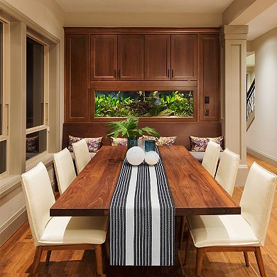 100% Cotton Table Runner Reversible Home Decor Black And White 14"x72"