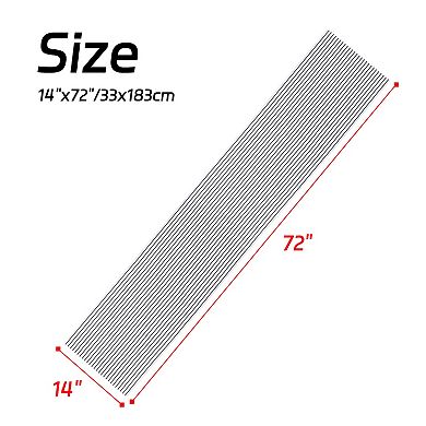 100% Cotton Table Runner Reversible Home Decor Black And White 14"x72"