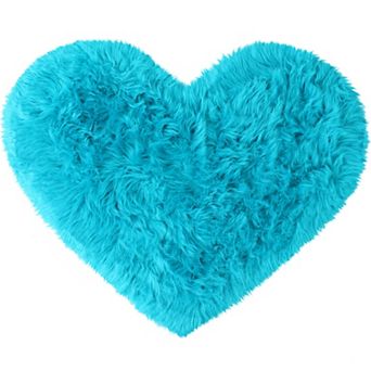 Heart Shaped Faux Fur Rug, Small Fluffy Carpet Girls, Cute Floor Mirror Mat, Throw Rugs For Bedroom