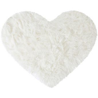 Heart Shaped Faux Fur Rug, Small Fluffy Carpet Girls, Cute Floor Mirror Mat, Throw Rugs For Bedroom