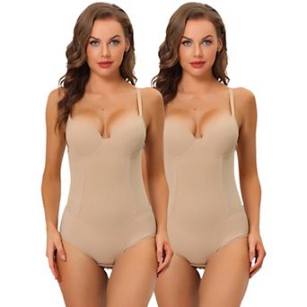2packs Women's Adjustable Shoulder Strap Tummy Control Shaping Full Leotard