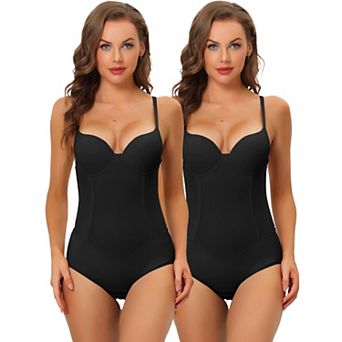 2packs Women's Adjustable Shoulder Strap Tummy Control Shaping Full Leotard