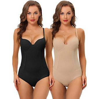 2packs Women's Adjustable Shoulder Strap Tummy Control Shaping Full Leotard