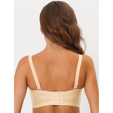 2packs Women's Wirefree Smooth Solid Non-slip Strapless Bandeau Bra