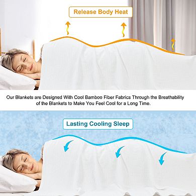 Cooling Blanket All Seasons Breathable for Hot Sleepers, Soft and Lightweight for Bed
