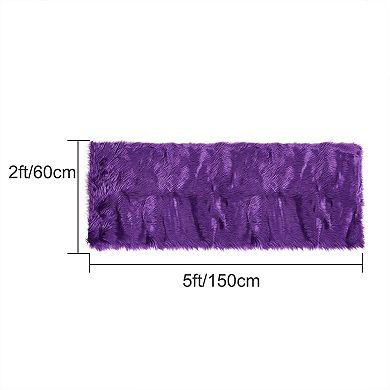 Artificial Animal Wool Modern Floor Mats, 2 X 5 Feet