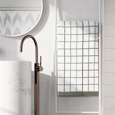 2 Pcs Checkered Bathroom Hand Towels, Soft Absorbent Quick Drying Towel Sets 14" x 28"