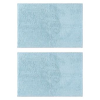 Bath Rugs Soft Plush Fluffy Non Slip Extra Thick Microfiber Bathroom Mat 16" X 24"