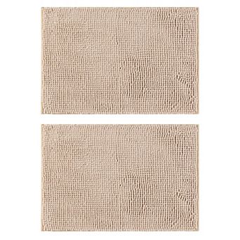 Bath Rugs Soft Plush Fluffy Non Slip Extra Thick Microfiber Bathroom Mat 16" X 24"