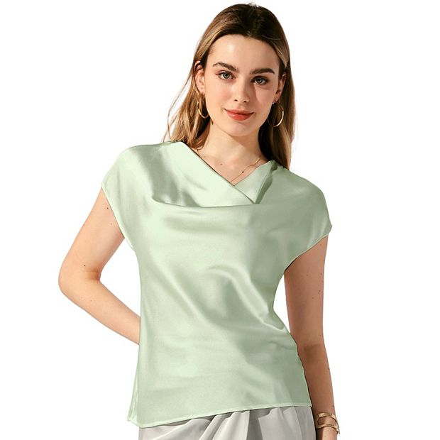 Dressy satin tops best sale