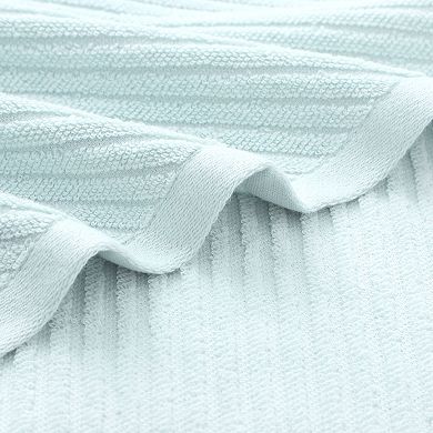 Set Of 2 Ribbed Hand Towels For Bathroom 100% Cotton Soft Feeling Fast Drying Towels Hotel Spa Towel