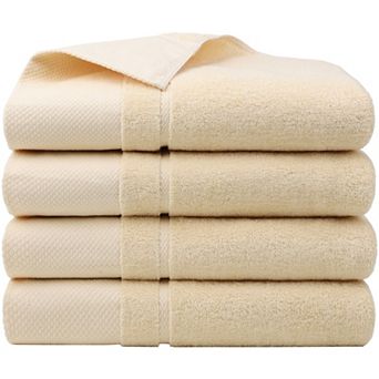 4 pc Bath Towel Set 27"x54", 100% Cotton Towels Absorbent