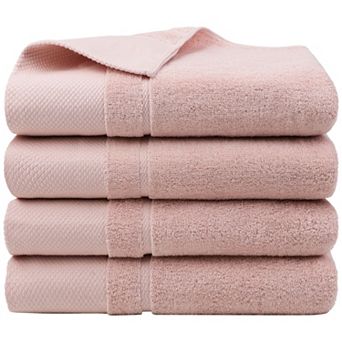 4 pc Bath Towel Set 27"x54", 100% Cotton Towels Absorbent