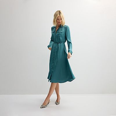 Women s Nine West Midi Shirt Dress