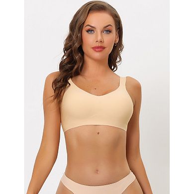 2packs Women's No Show Smooth Comfort Adjustable Wide Straps Wireless Minimizers Bras