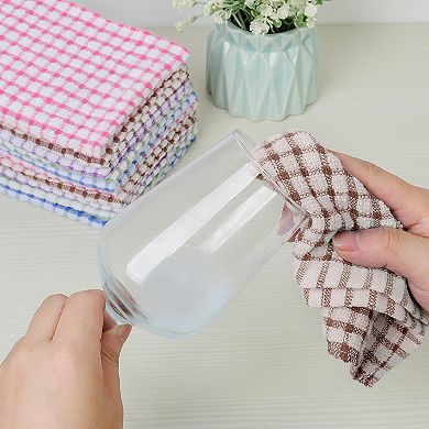 Cotton Terry Small Kitchen Dish Cloth, Absorbent And Quick Drying Cleaning Dish Rags