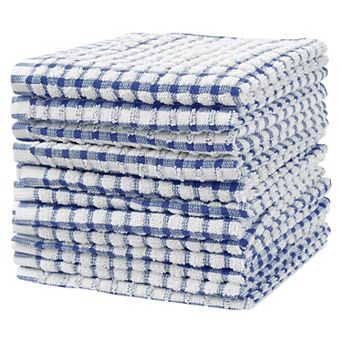 Kitchen Dish Towels, Pack Of 12 Checked Dishcloths Set For Drying Dishes And Table