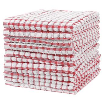 Kitchen Dish Towels, Pack Of 12 Checked Dishcloths Set For Drying Dishes And Table