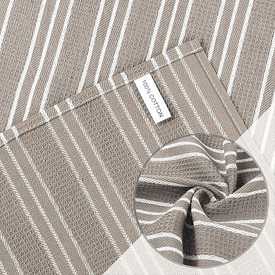 Medium Striped Waffle Weave Kitchen Towels, Ultra Soft Absorbent Dish Towels 4 Pack 18*26in