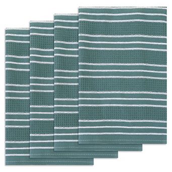 Medium Striped Waffle Weave Kitchen Towels, Ultra Soft Absorbent Dish Towels 4 Pack 18*26in