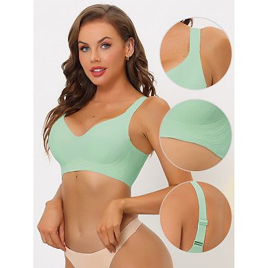 2packs Women's Wireless No Show Smooth Comfort Adjustable Straps Minimizers Bra
