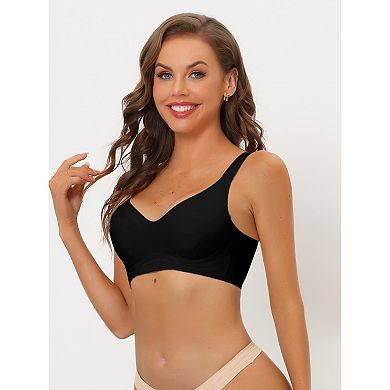 2packs Women's Wireless No Show Smooth Comfort Adjustable Straps Minimizers Bra