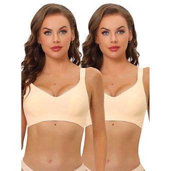 2packs Women's Wireless No Show Smooth Comfort Adjustable Straps Minimizers Bra