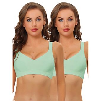 2packs Women's Wireless No Show Smooth Comfort Adjustable Straps Minimizers Bra