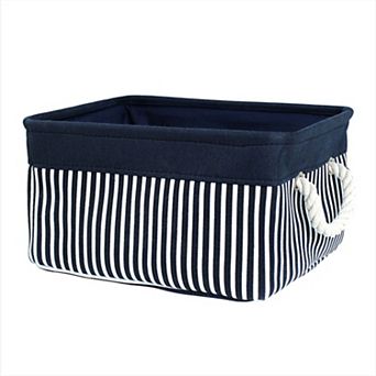 Foldable Rectangle Storage Baskets, Cube Container With Rope Handles, Storage Bins Organizers