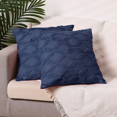 Short Plush Solid Color Soft Living Room Throw Pillowcases 4pcs 12" X 20", 18" X 18"