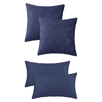 Short Plush Solid Color Soft Living Room Throw Pillowcases 4 pc 12" X 20", 18" X 18"