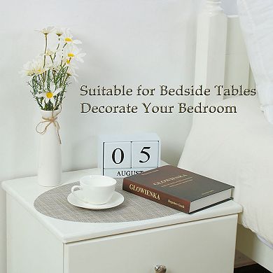 Washable Heat- Cross Woven Placemat 4 Pack Light Camel 18"x12"