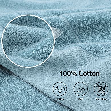 2 Pcs Bath Towel Set 27"x54", 100% Cotton Towels Absorbent