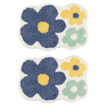 Soft Plush Non Slip Bathroom Mat Quick Dry Reversible Microfiber Bath Rugs 16" X 24"