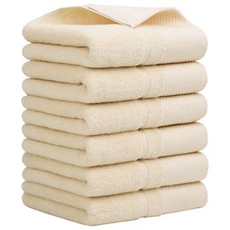 6 pc 100% Cotton Hand Towel Set 14"x30",Soft and Absorbent Towels