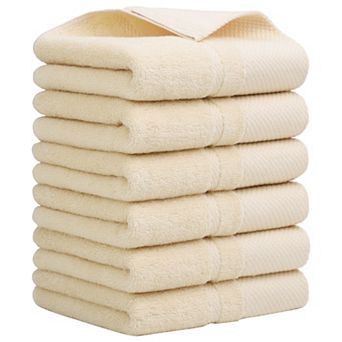 6 pc 100% Cotton Hand Towel Set 14"x30",Soft and Absorbent Towels