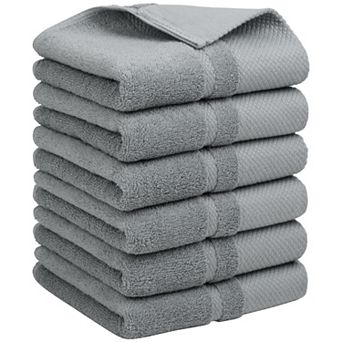6 pc 100% Cotton Hand Towel Set 14"x30",Soft and Absorbent Towels